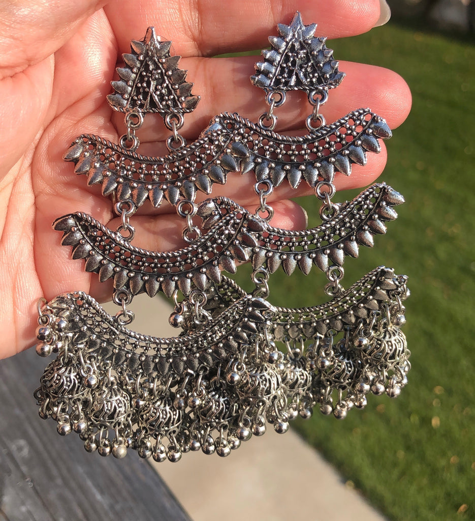 Silver Jhumka Earrings making Silver big jhumka base MJBS73 – Jewelry  Supplies
